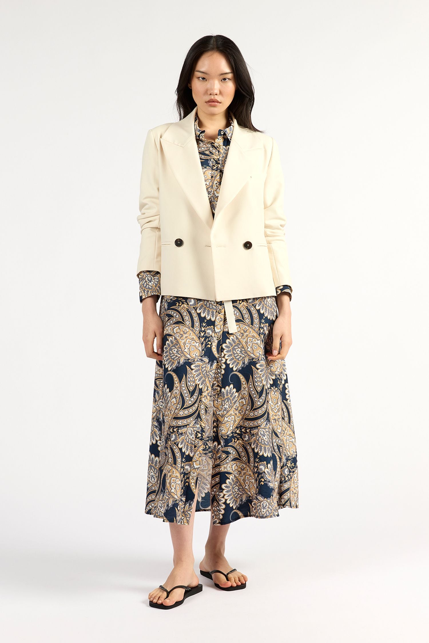 Crop Blazer Cloud