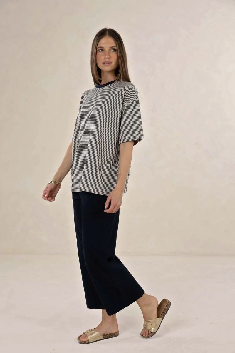 Bestie Stripe Tee Midnight