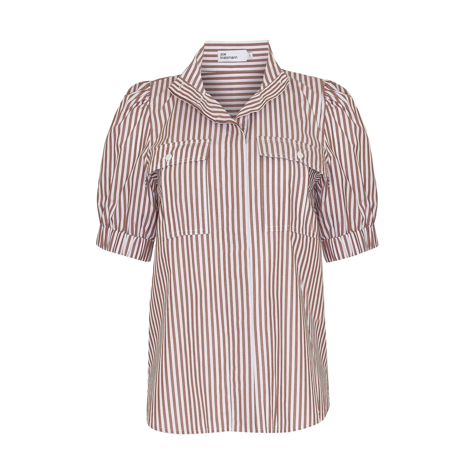 Pre Loved Zoe Kratzmann Alot Top Mocha Stripe 1  RRP$199.00