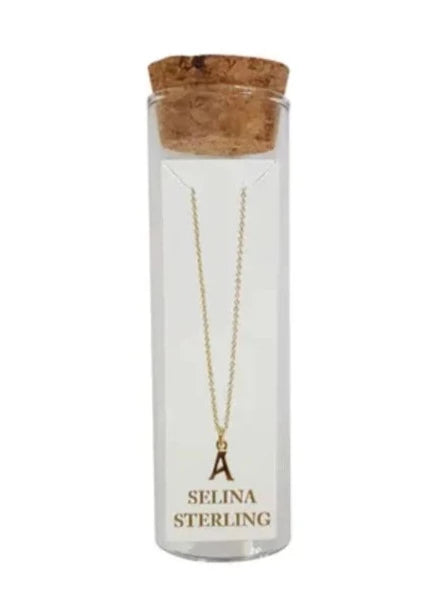 Selina Sterling Letter Necklace in Gold