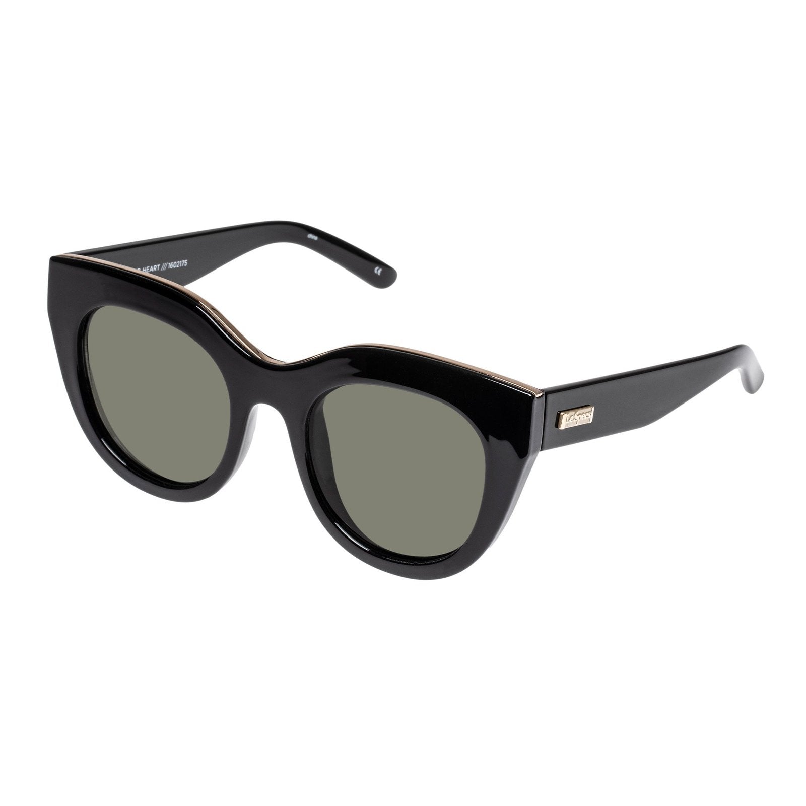 Le Specs Aire Heart Sunglasses in Black/Gold