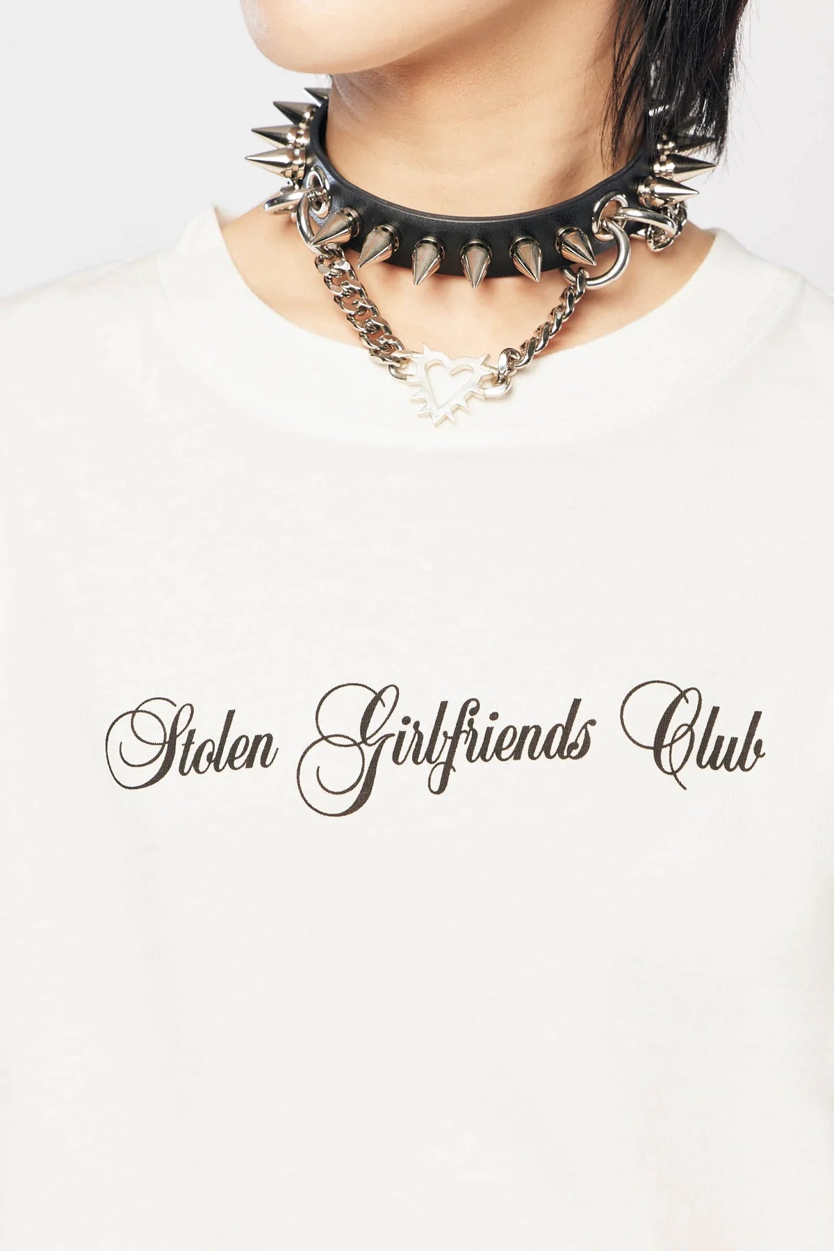 Stolen Girlfriends Club  Script Logo Tee White