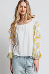 Free People Picking Petals Top in Gold Combo