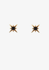 Antler Gold Star Earrings in Black