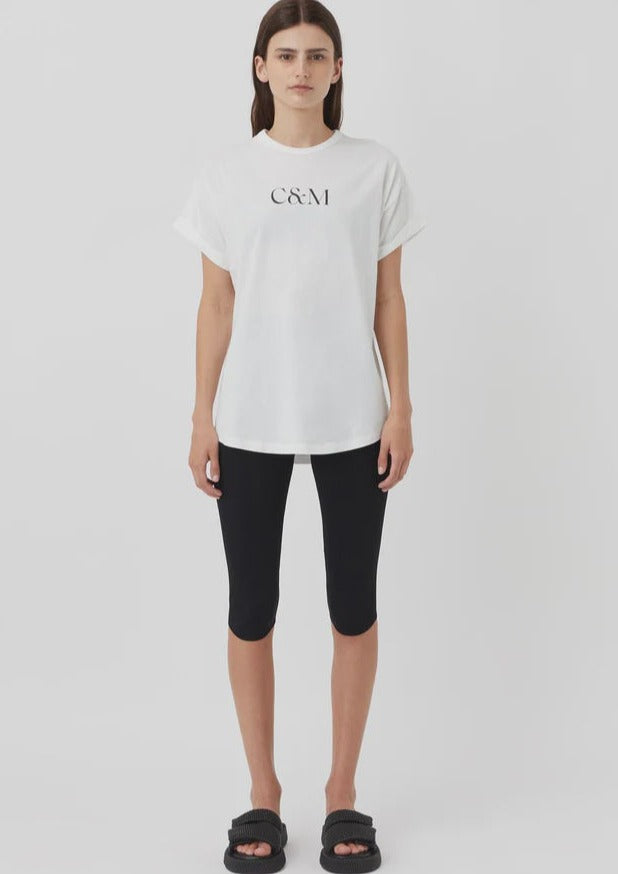 Camilla And Marc Huntington Tee in White with Black