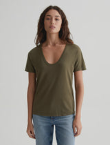 AG Aspen U Neck Tee in Shady Moss