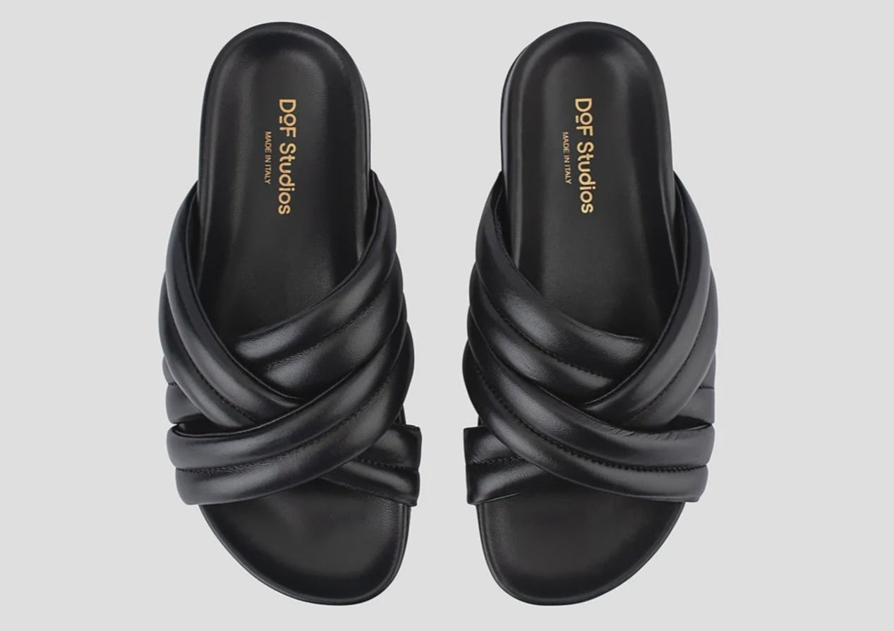 DOF Zeta Sandal in Black Leather