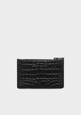 Status Anxiety Avoiding Things wallet in Black Croc Emboss