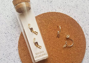 Selina Sterling Huggie Earring Letter in Silver