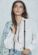 Free People Hold me up Suspenders in Black