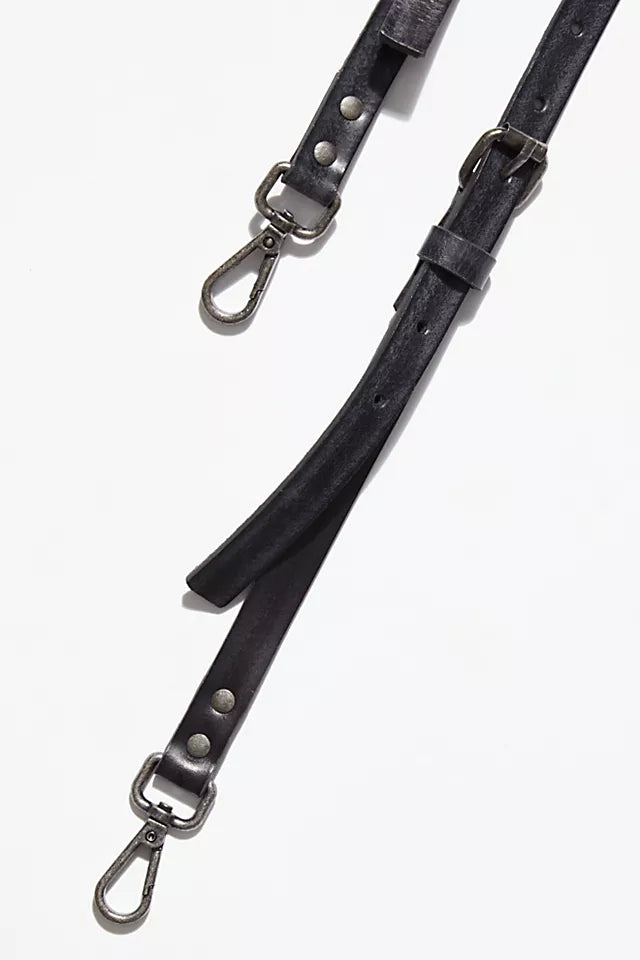 Free People Hold me up Suspenders in Black