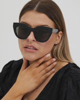 Le Specs Aire Heart Sunglasses in Black