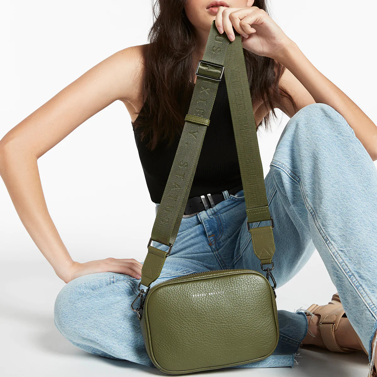 Status Anxiety Without You Bag Strap in Khaki