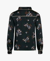 Noa Noa Viscose Sateen Shirt in Black Print